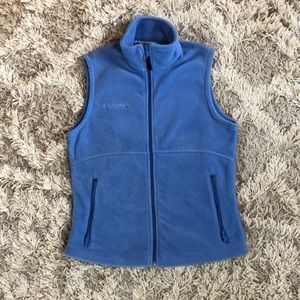 Columbia Blue Fleece Zipper Vest Small